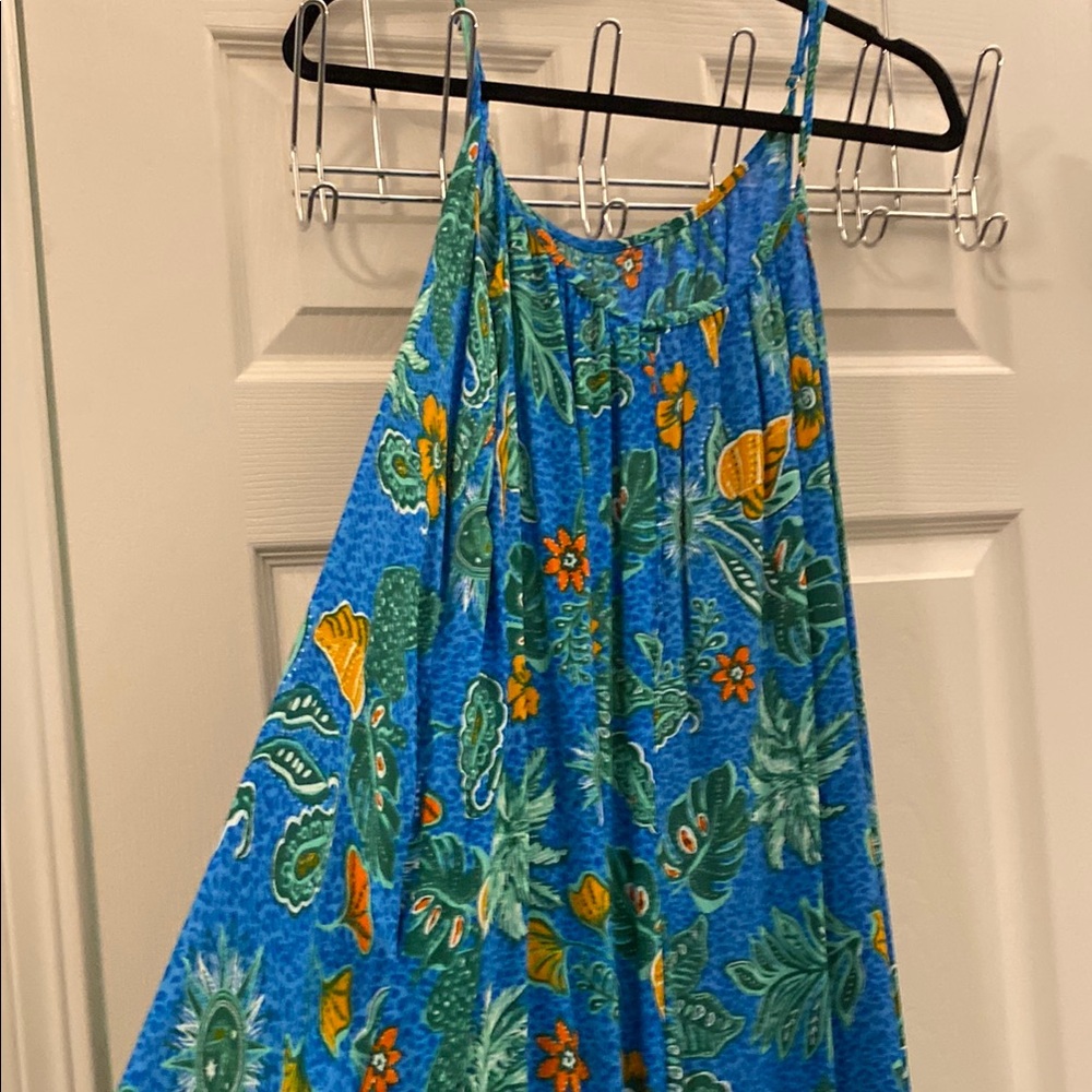 Japna  Blue Floral Maxi Sundress Coverup L